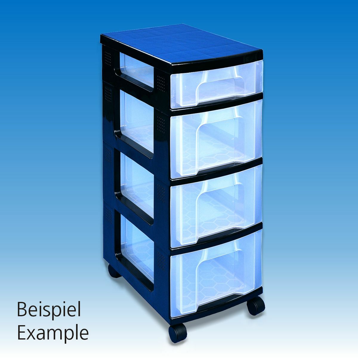 Single Tower 5 x 7-Liter-Schubladen, Gestell schwarz