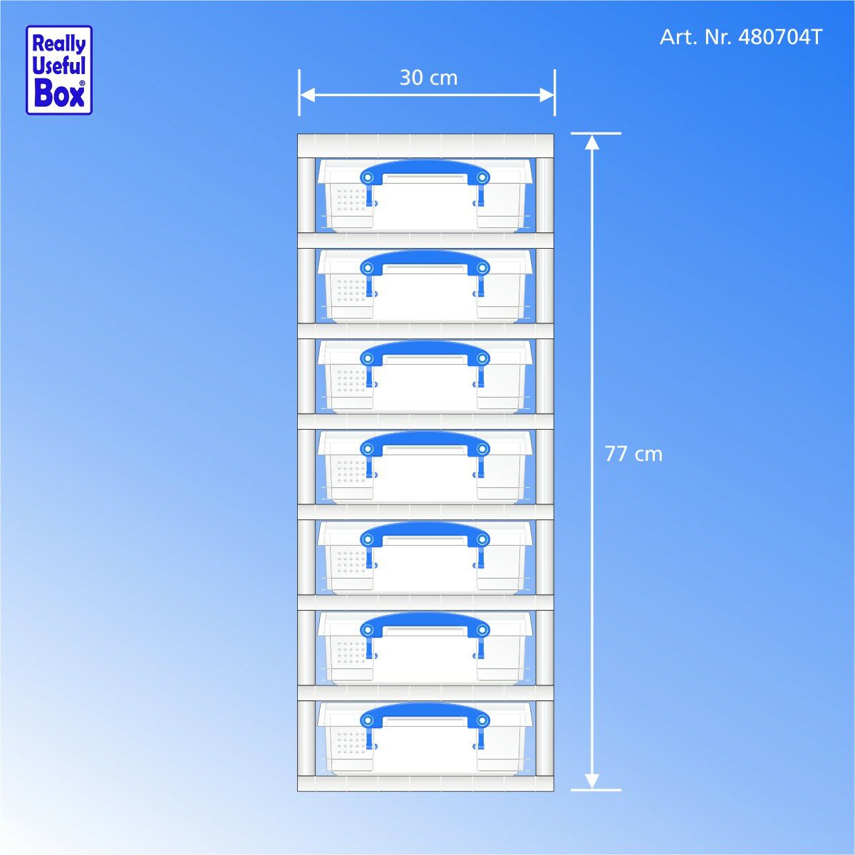 Single Tower 7 x 4-Liter-Box, Gestell transparent